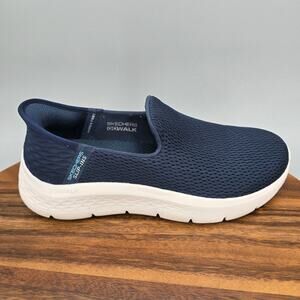 Skechers Slip-ins Shoes Womens 6.5 Wide Navy Go Walk Hands Free Walking Sneakers